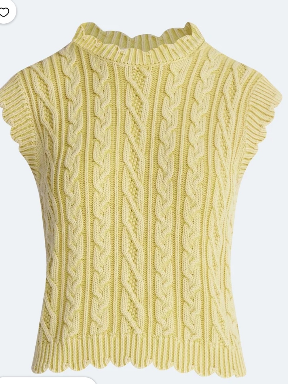 NWT Cable Knit Sleeveless Sweater Butter Yellow women’s Small Free Assembly - Picture 2 of 12